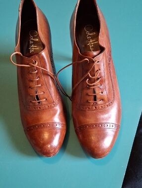 Cole Haan Cognac Brown Leather Oxford Lace-Up